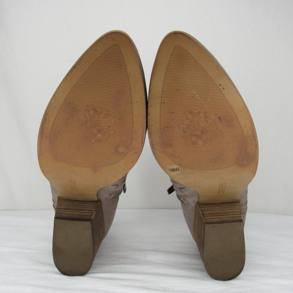 Vince Camuto NENVA Taupe Leather Shootie Booties Block Heel Women's 11 - Picture 7 of 10
